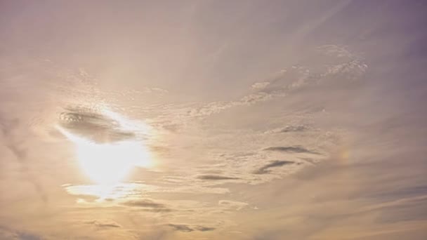 Amazing Pink Yellow Pastel Color Cloudscape Timelapse Sunset — Stock video