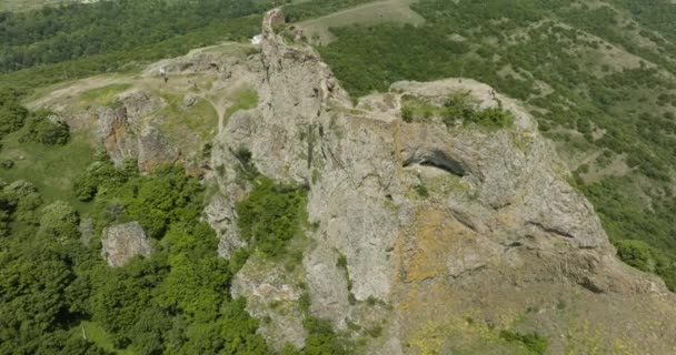 Rocky Ruins Medieval Azeula Fortress Kojori Townscape — Vídeos de Stock