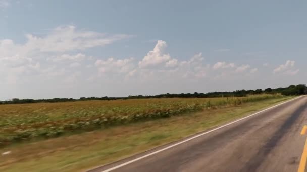 Driving Country Road Texas Hot Summer Day Finding Fracking Rig — Video Stock