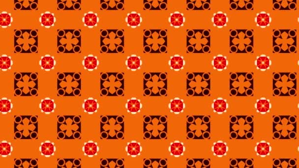 Seamless Pattern Orange Red Black Colors Golden Elements Slide Animation — Vídeo de Stock