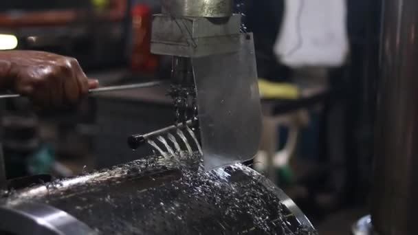 Drill Machine Working Detail Shot — Vídeos de Stock