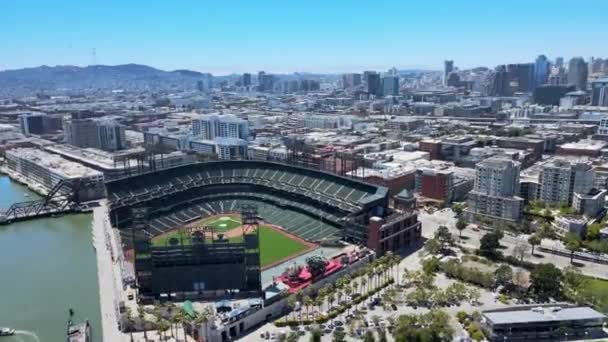 Aerial View Oracle Atnt Baseball Park Home San Francisco Giants — ストック動画
