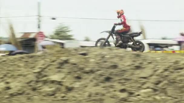 First Motocross Competition Cadiz City Pandemic Crowds Participants All Country — Stockvideo