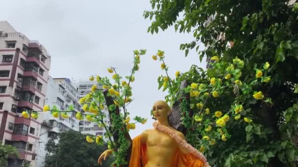 Chaitanya Mahaprabhu Devotion Lord Jagannath Procession Kolkata — Stock videók