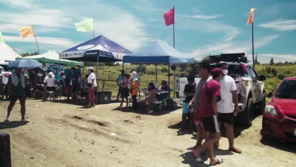 First Motocross Competition Cadiz City Pandemic Crowds Participants All Country — Stockvideo