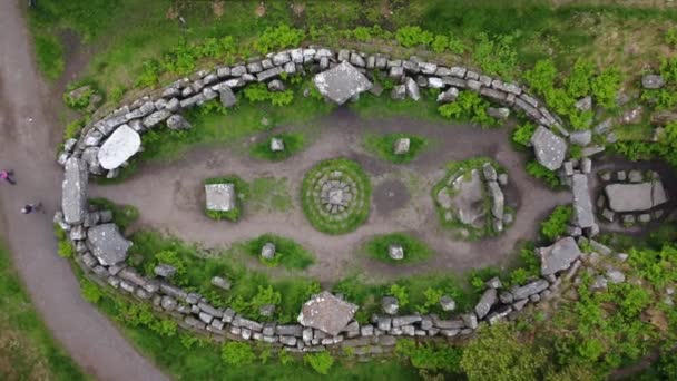 Druids Temple Landmark Masham Perto Ripon North Yorkshire Inglaterra Drone — Vídeo de Stock