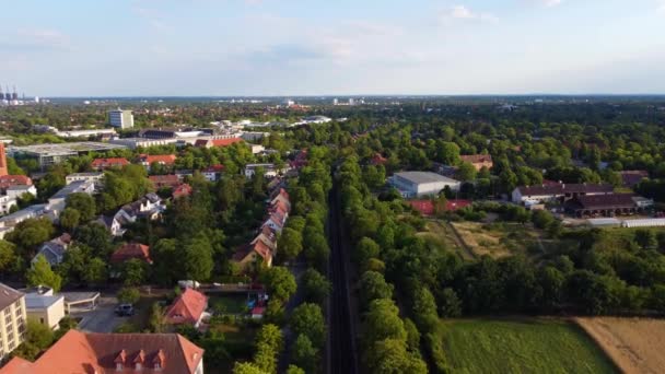 Background Free University Buildings Smooth Aerial View Flight Fly Backwards — Vídeos de Stock