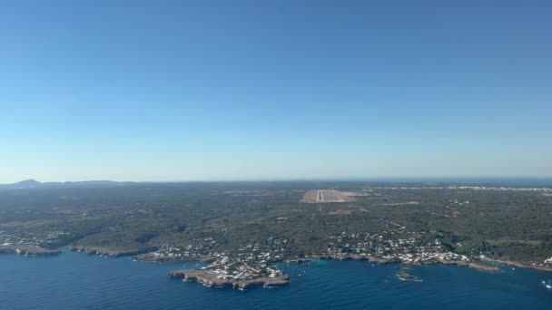 Unique Pilot Point View Jet Approach Menorcas Airport Rwy01 Spain — Stock video