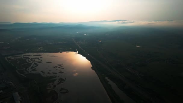Dramatis Sunset Skocjanski Bay Dekat Pelabuhan Koper Slovenia Udara — Stok Video