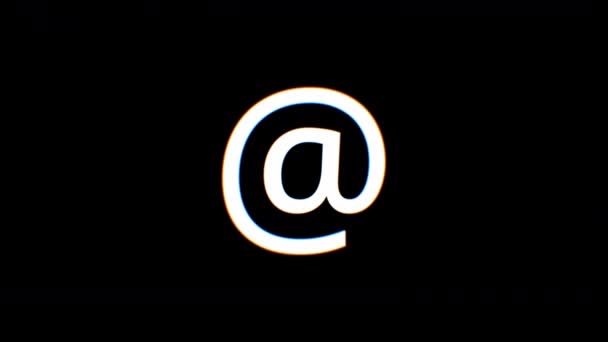 Intentional Noise Distortion Glitch Effect Icon Email Symbol — Vídeo de Stock