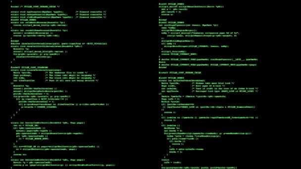 Double Set Source Code Instructions Scrambled Text Scrolling Computer Monitor — Wideo stockowe