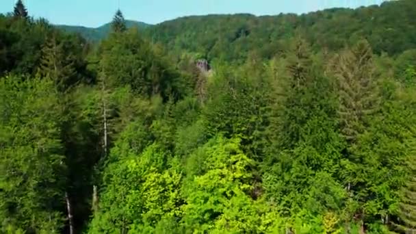 Beautiful Waterfalls Croatia National Park Plitvice Aerial Drone View — Vídeos de Stock
