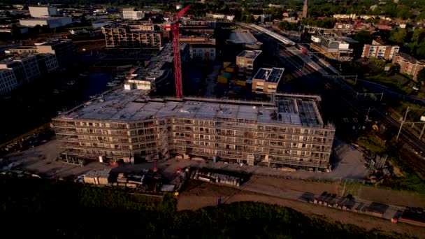 Aerial Approach Kade Zuid Real Estate Project Luxury Apartments Noorderhaven — ストック動画