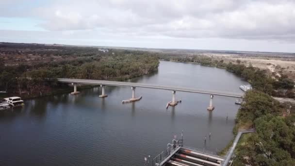 Πυροβολισμός Drone Της Γέφυρας Berri Berr Νότια Αυστραλία — Αρχείο Βίντεο