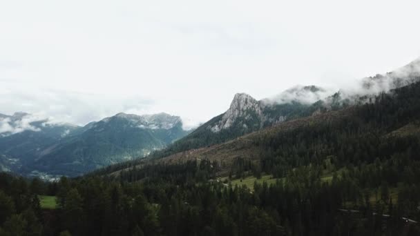 Cloudy Italian Mountains Aerial Drone View — Vídeos de Stock