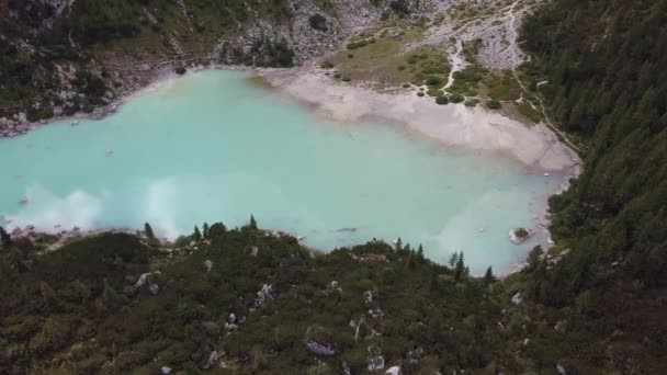 Lago Sorapis Italy Seen Drone — 图库视频影像