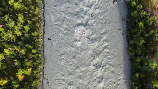 High Raging River Looking Straight Dirty White Sand Rapids Tundra — стокове відео