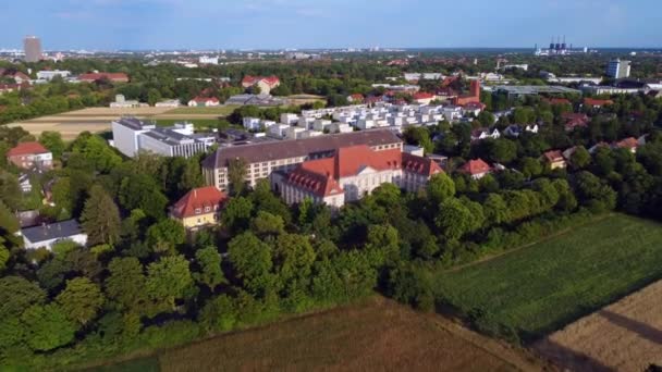 Geheimes Staatsarchiv Preuischer Kulturbesitz Perfect Aerial View Flight Flyover Drone — 비디오