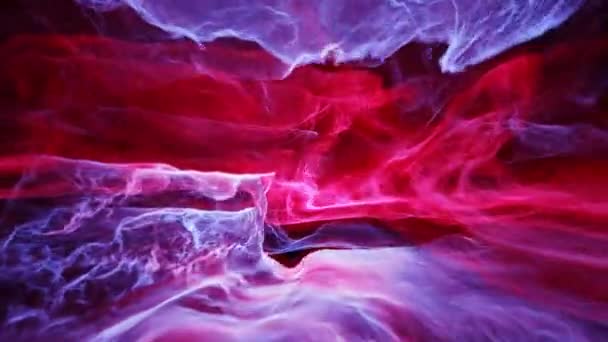 Тривалість Хвиль Турбулентної Космічної Енергії Похмура Електрифікує Абстрактну Плазмову Туманність — стокове відео