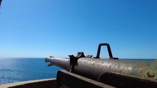 Cannons Damaged Abandoned Yugoslavian Military Artillery Old Yugoslavian Deserted Military — Wideo stockowe