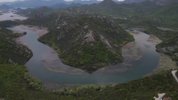 Aerial Drone View Montenegro Pavlova Strana Bend Pavlova Strana Perspective — Stockvideo