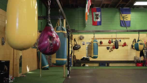 Static View Punching Bag Hanging Gym — Wideo stockowe