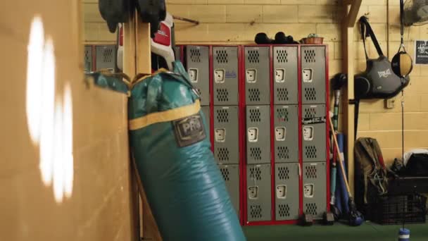 Static Shot Sports Equipment Locker Gym — Stock Video