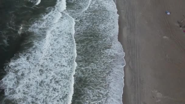 Aerial View Beach Arverne Beautiful Cloudy Evening Shot Taken Drone — Video