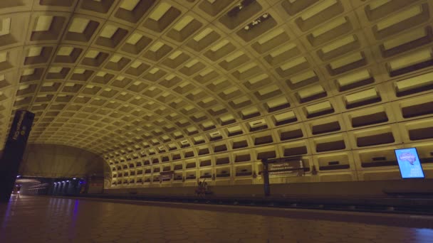 Wmata Metrorail Train Arrives Pentagon City Metro Station Arlington Virginia — Stockvideo