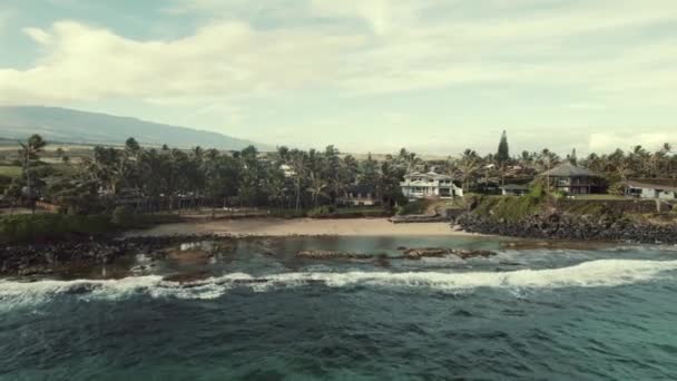 Vista Area Zoom Out Playa Paia Isla Maui Hawaii Usa — Video Stock