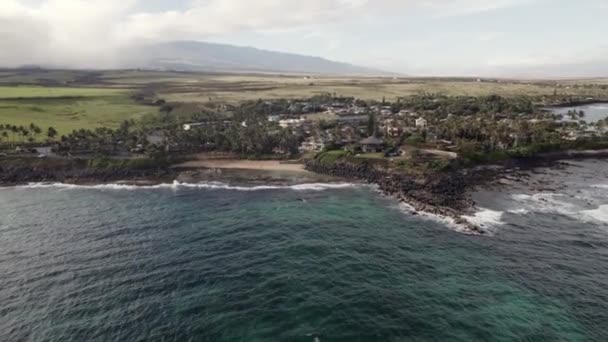 Panoramic Aerial View Town Paia Island Maui Hawaii Usa — Video Stock