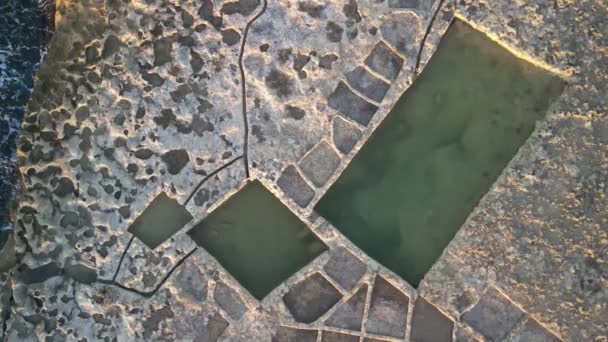 Aerial Shot Salt Pans Sea Malta Salt Pans Zebbug Gozo — Stock video