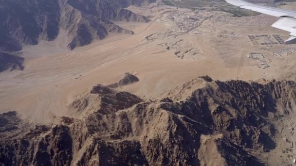 View Ladakh Mountains Plane Window Flight India Aerial Shot — Vídeos de Stock