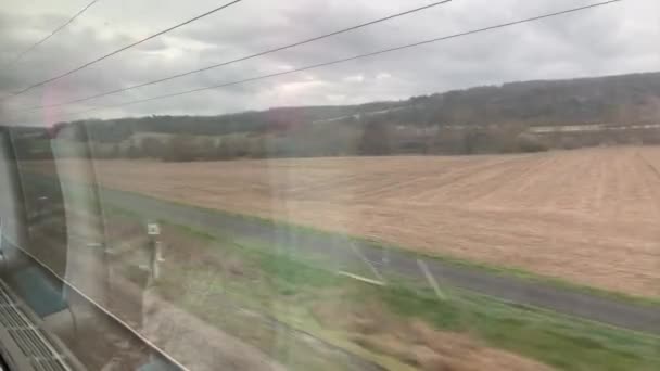 Glass Window Intercity High Speed Rail Service Tgv Pov — Stok video