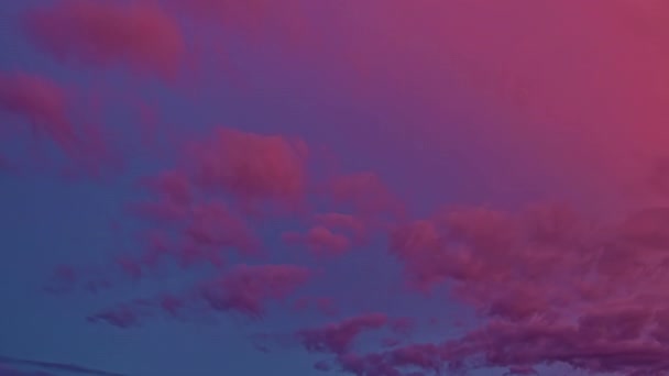 Clouds Sunset Paint Sky Hues Pink Purple Blue Sky Only — Stock videók