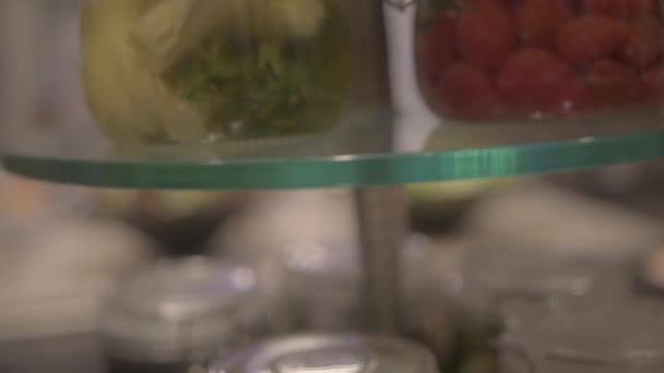 Canning Tomatoes Garlic Maldives Resort Buffet Full — Stock video