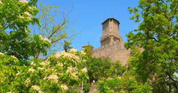 Low Angle Shot Guaita Fortress Which Oldest Three Towers Constructed — Wideo stockowe