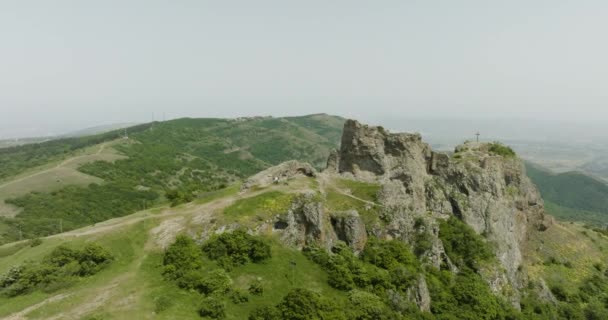 Arc Shot Magnificent Panorama Azeula Fortress Its Surroundings — Vídeos de Stock