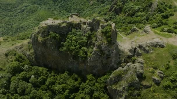 High Angle Rotating Shot Azeula Fortress Nearby Kojori Georgia — Vídeos de Stock