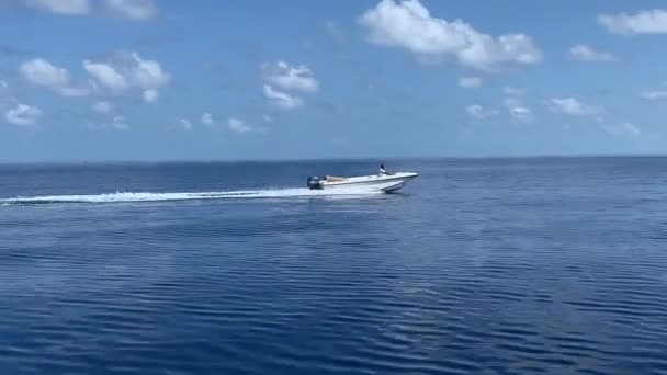 Speed Boat Cruising Indian Ocean Maldives — Stockvideo