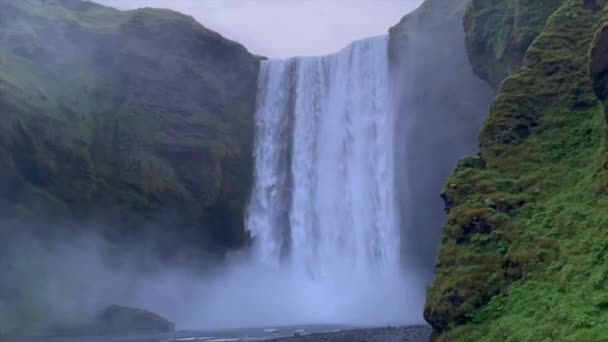 Bucolic Scene Waterfall Iceland Gimbal — Stock videók