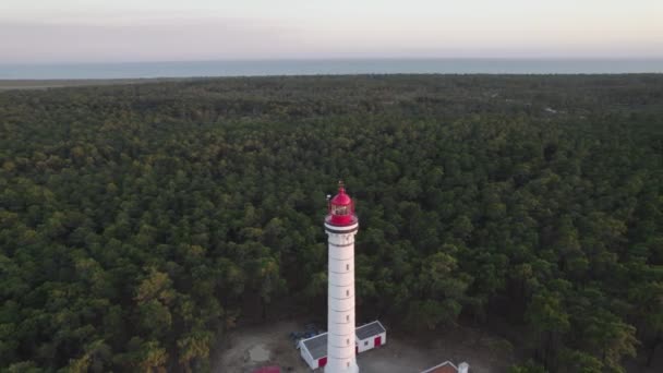 Aerial Circle Dolly Vila Real Santo Antnio Lighthouse — стоковое видео