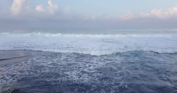 Low Forward Shot Sea Wave Drone View Sea Waves Indonesia — Vídeo de Stock