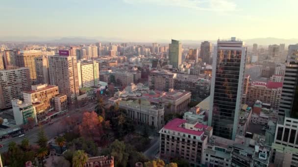 Aerial Jib Benjamn Vicua Mackenna Square Fron National Archive Chile — Video