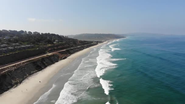 Coastline Beach Del Mar San Diego California — Stockvideo