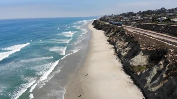Coastline Del Mar Beach California San Diego — Stockvideo