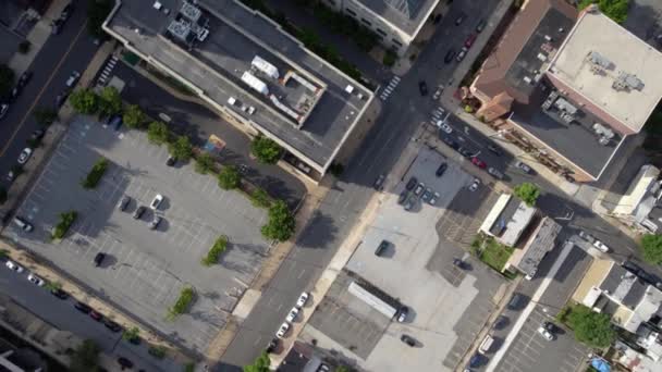 Δρόμοι Και Κτίρια Στην Ηλιόλουστη Πόλη Wilmington Delaware Ηπα Birdseye — Αρχείο Βίντεο