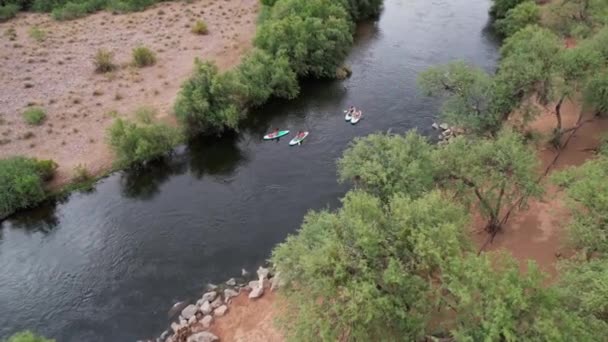 River Rafters Enjoying Salt River Coon Bluff Mesa Arizona — Vídeos de Stock