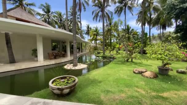 View Lush Tropical Gardens Resort Villas Lombok Indonesia — Vídeo de Stock
