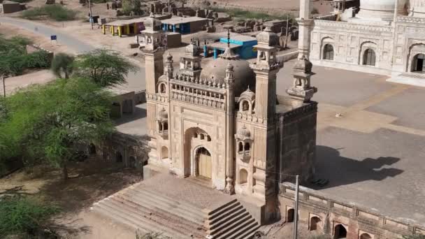 Aerial View Abbasi Jamia Shahi Masjid Qila Derawar Entrance Building — Stock videók